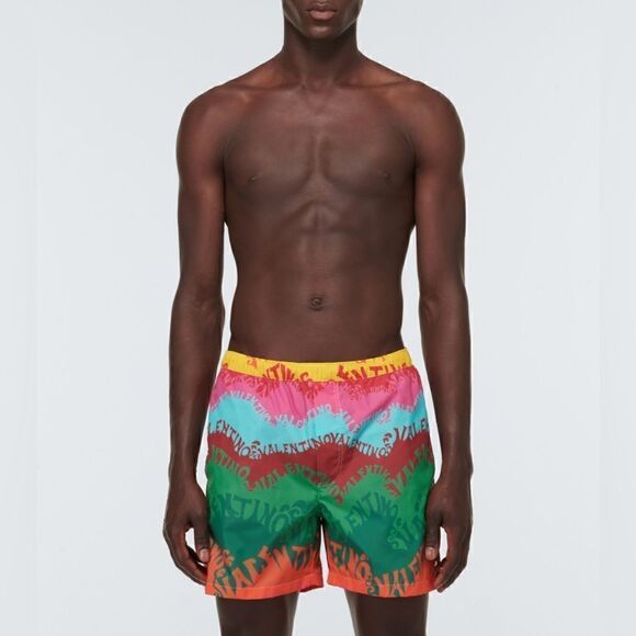 NWT Valentino Printed Silk and Cotton Shorts Size 56 EU Xl USA - Picture 2 of 8